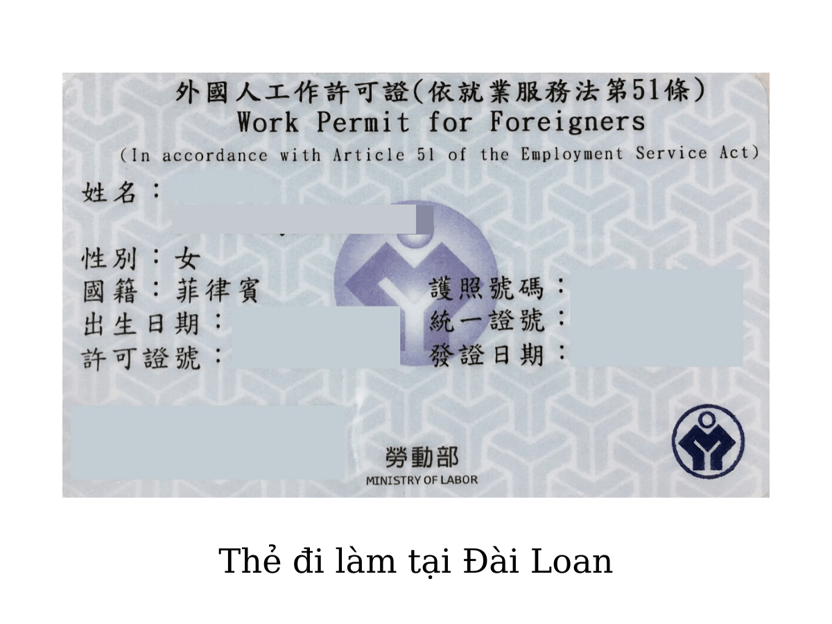 Thủ tục làm thẻ đi làm ở Đài Loan