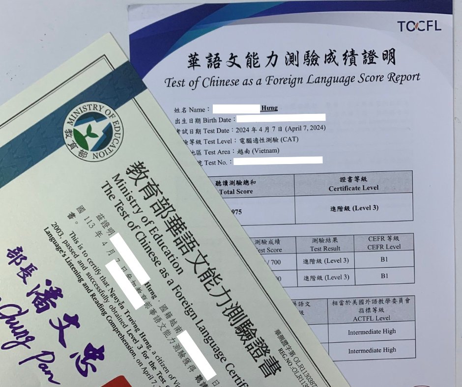 Thời gian nhận chứng chỉ TOCFL sau khi thi mới nhất 2025 6 chứng chỉ tocfl