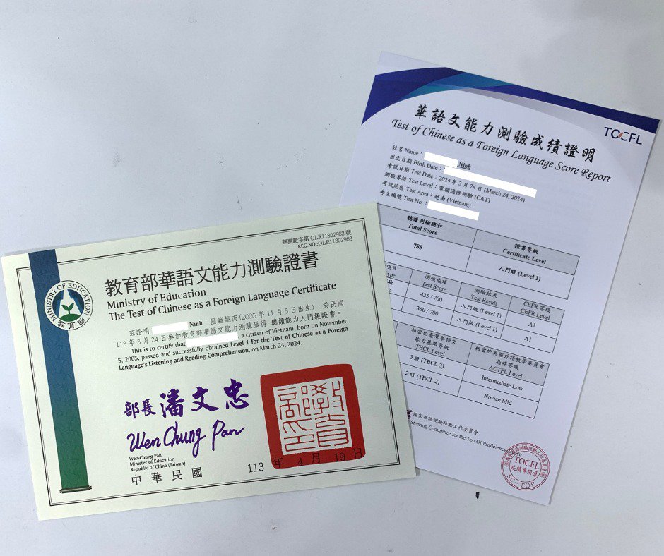Thời gian nhận chứng chỉ TOCFL sau khi thi mới nhất 2025 16 chứng chỉ tocfl
