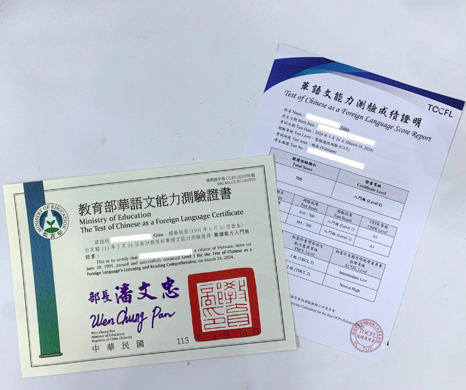 Thời gian nhận chứng chỉ TOCFL sau khi thi mới nhất 2025 12 chứng chỉ tocfl