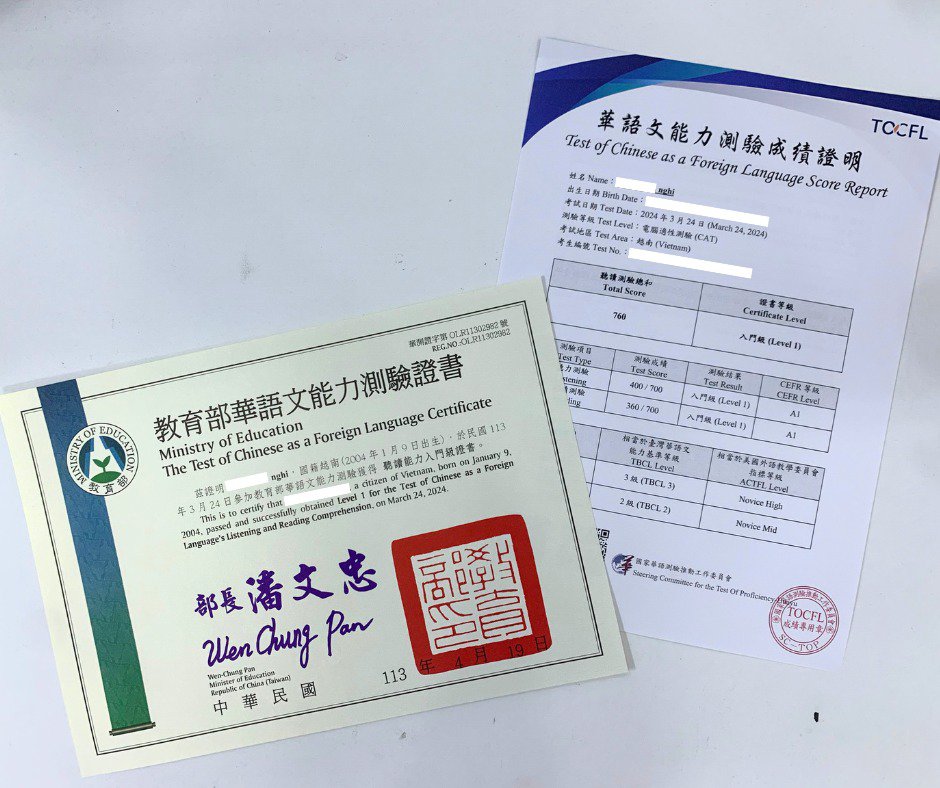 Thời gian nhận chứng chỉ TOCFL sau khi thi mới nhất 2025 13 chứng chỉ tocfl