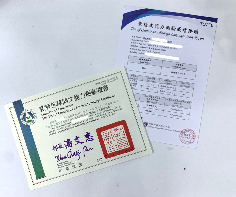 Thời gian nhận chứng chỉ TOCFL sau khi thi mới nhất 2025 9 chứng chỉ tocfl