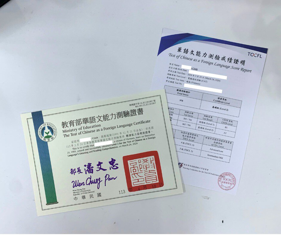 Thời gian nhận chứng chỉ TOCFL sau khi thi mới nhất 2025 8 chứng chỉ tocfl