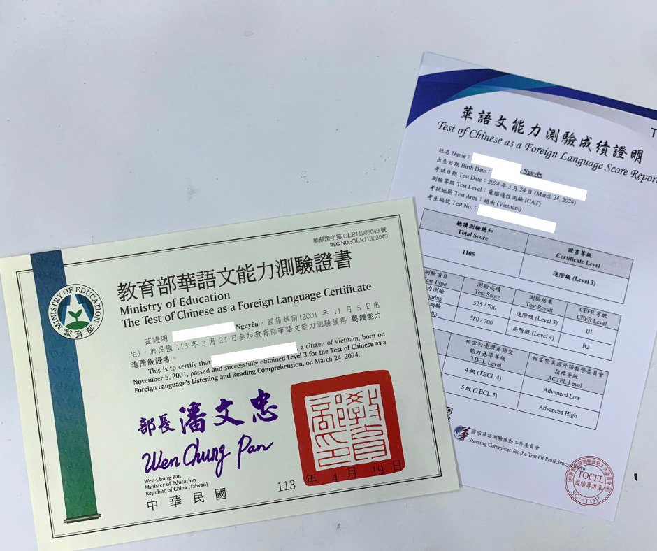 Thời gian nhận chứng chỉ TOCFL sau khi thi mới nhất 2025 7 chứng chỉ tocfl