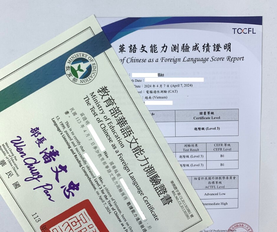 Thời gian nhận chứng chỉ TOCFL sau khi thi mới nhất 2025 4 chứng chỉ tocfl