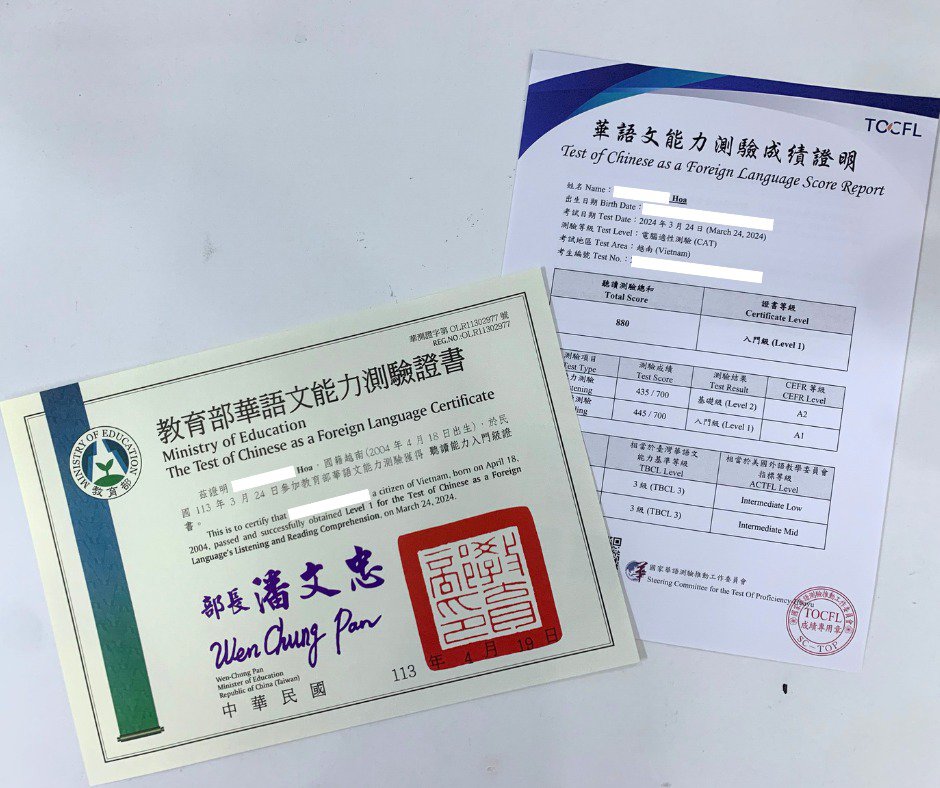 Thời gian nhận chứng chỉ TOCFL sau khi thi mới nhất 2025 10 chứng chỉ tocfl