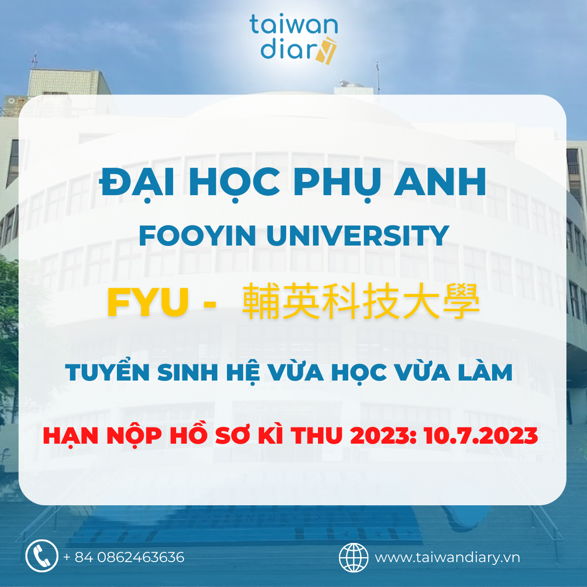 Tuyển sinh hệ vừa học vừa làm đại học Phụ Anh