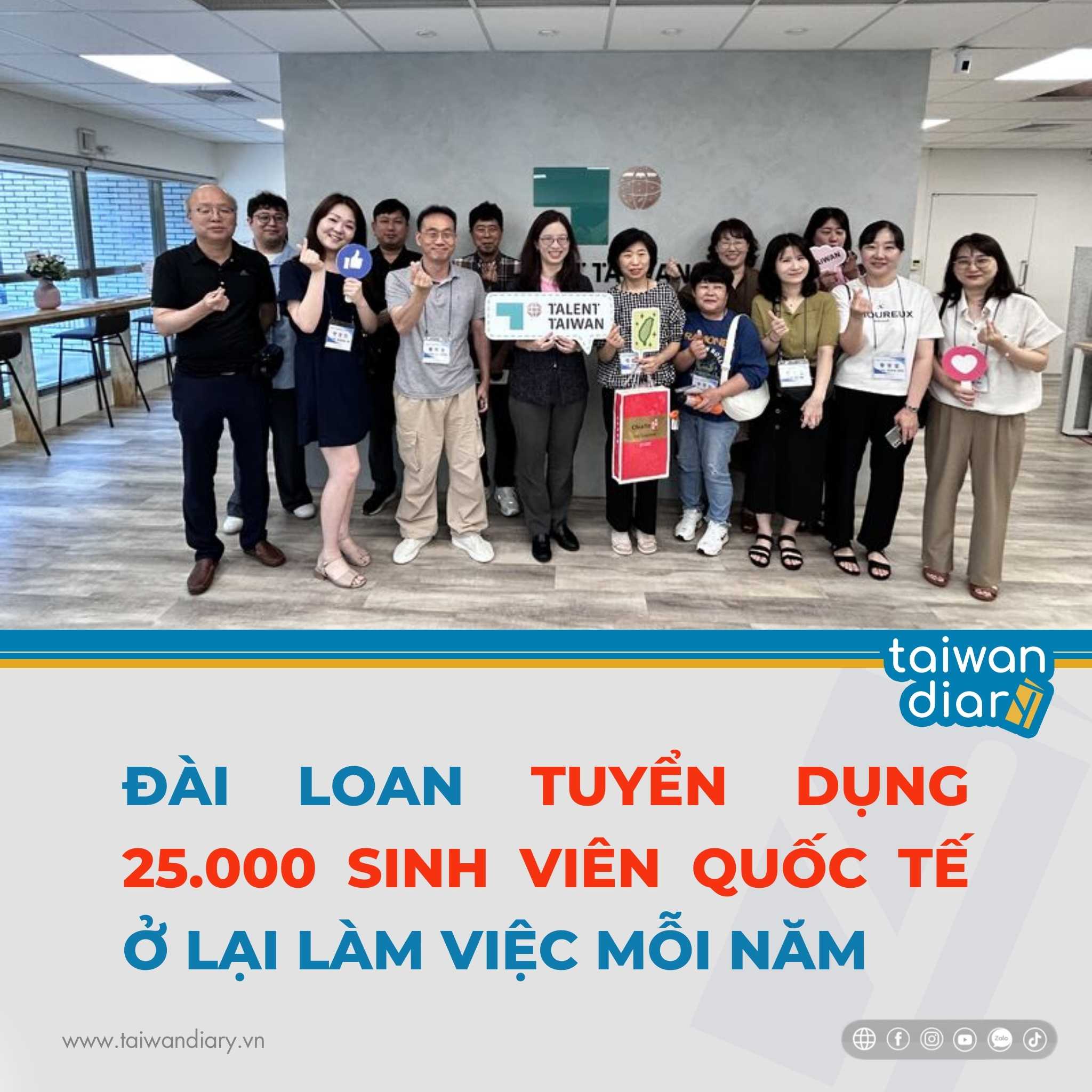 Đài Loan tuyển dụng 25.000 sinh viên quốc tế ở lại làm việc mỗi năm