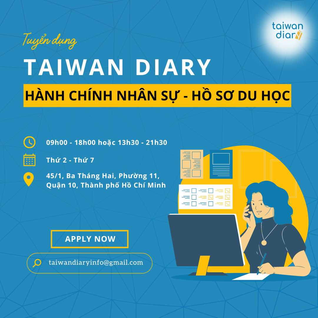 Taiwan Diary tuyển dụng Hành Chính Nhân Sự HCM